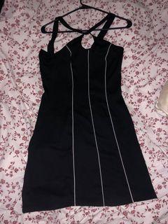BLACK HALTER VINTAGE DRESS