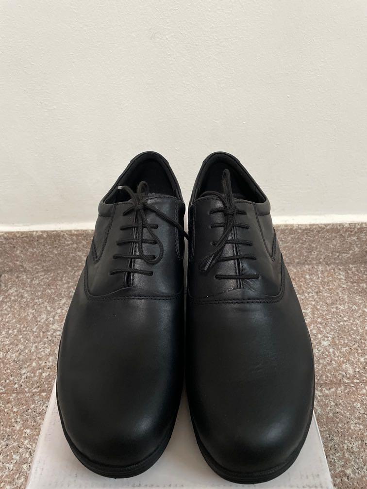 Black leather work shoes Men s Fashion Footwear Dress Shoes on