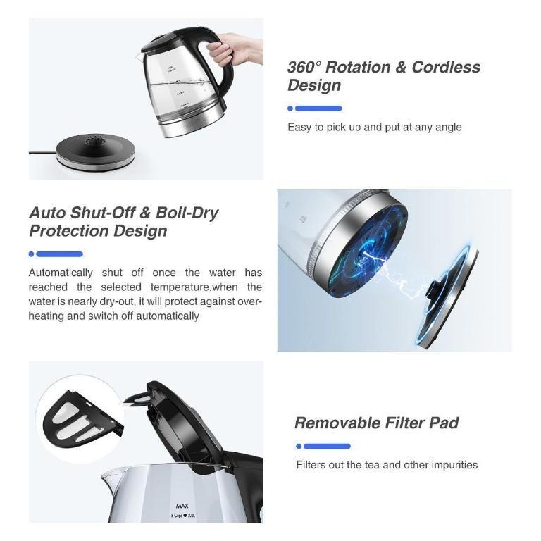 [C6059] HadinEEon Variable Temperature Electric Kettle, 1200W Electric