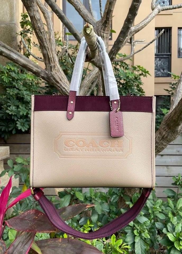 Coach field tote pink cheap