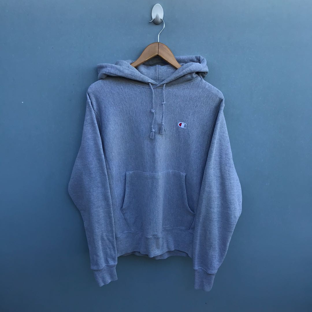 light blue reverse weave champion hoodie