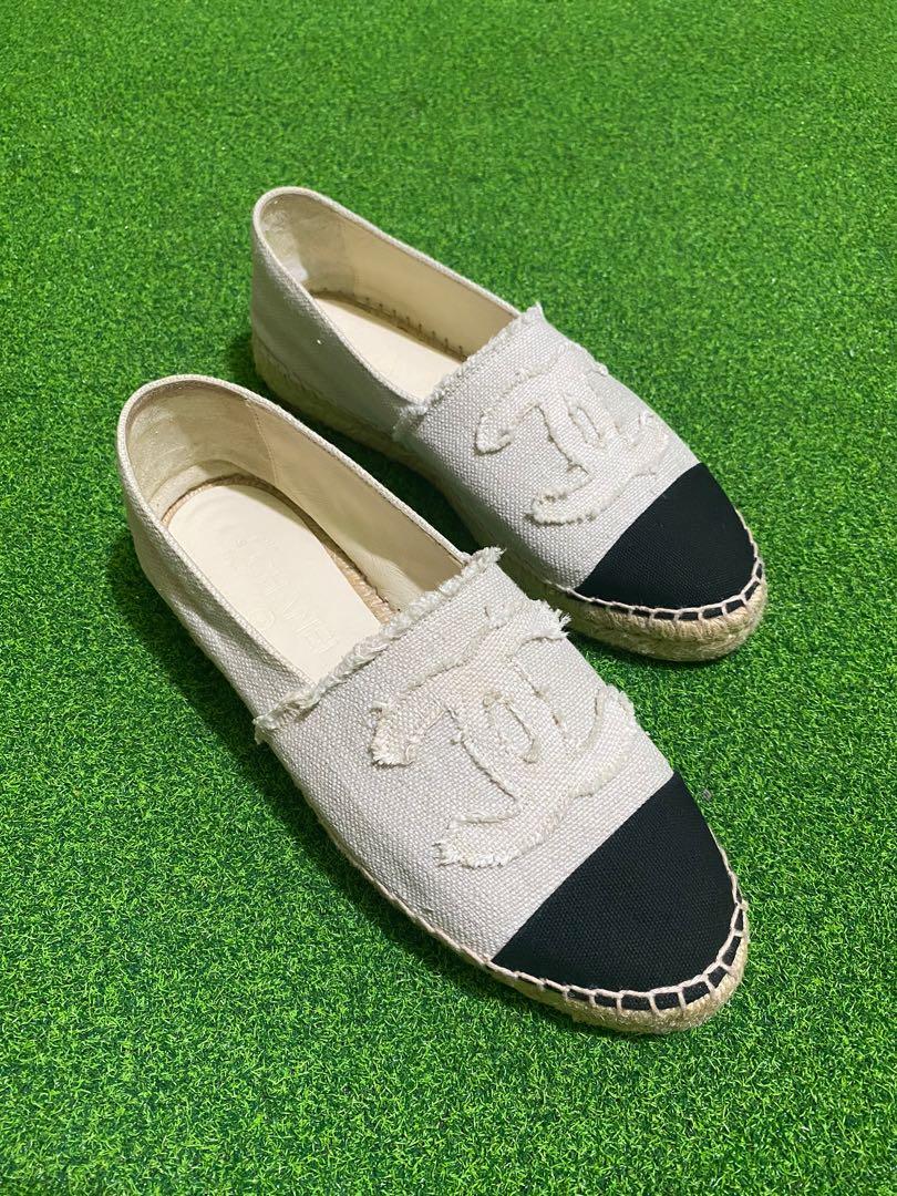 Chanel espadrilles white canvas shop