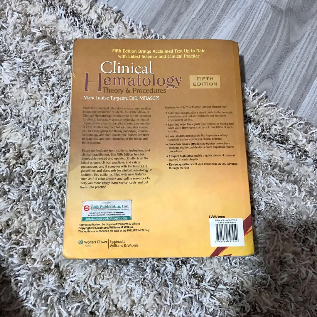 Clinical Hematology Theory And Procedures 5th Edition By Mary Louise Turgeon Hobbies And Toys