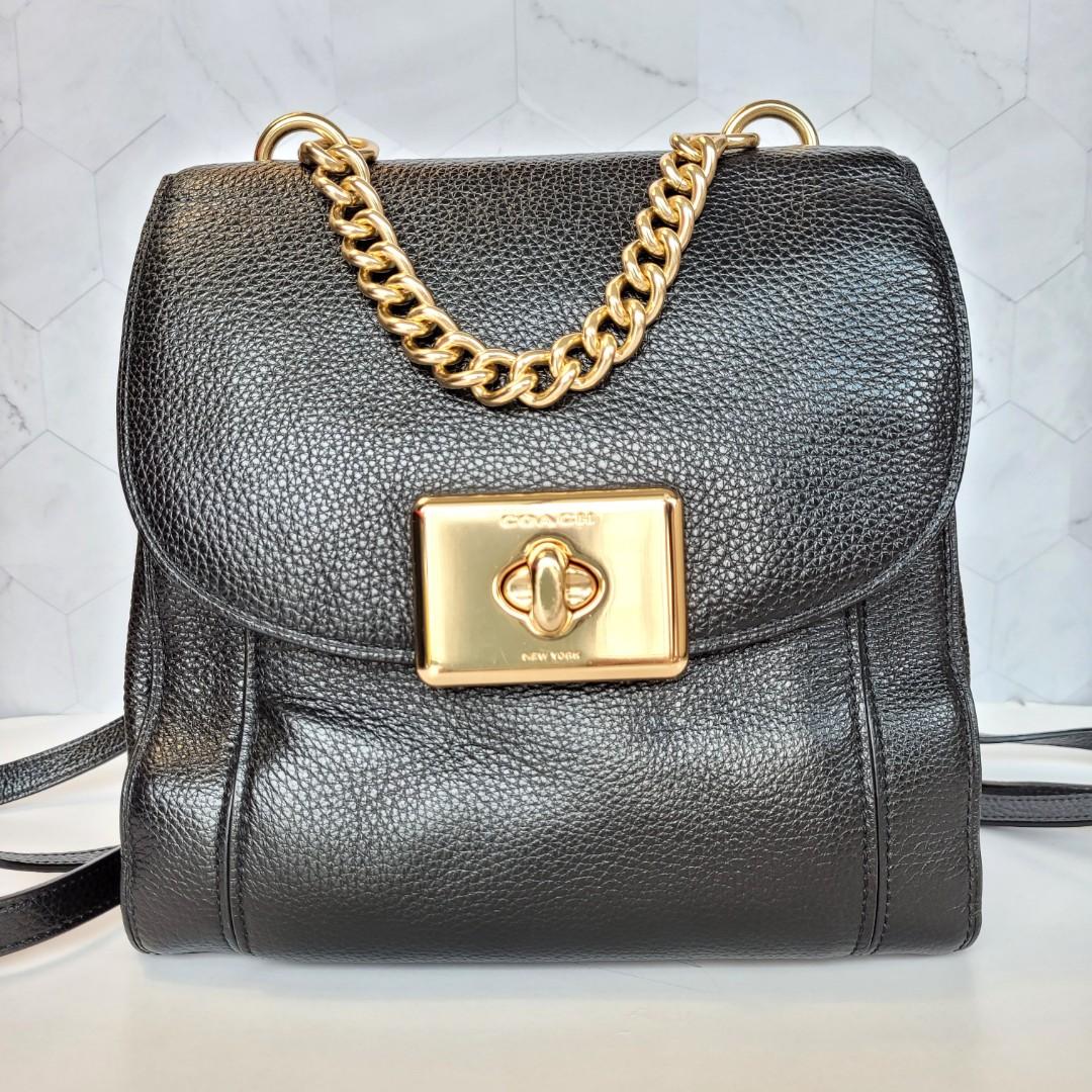 Coach Backpack with Gold Chain Handle