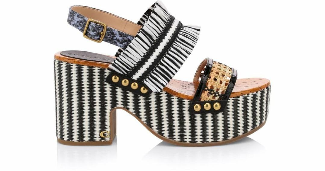 Coach Nita Raffia Sandal Women s Fashion Footwear Sandals on