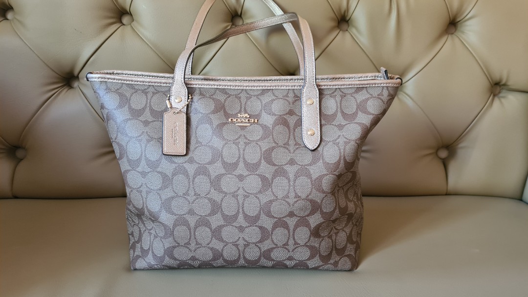 rose colored coach purse