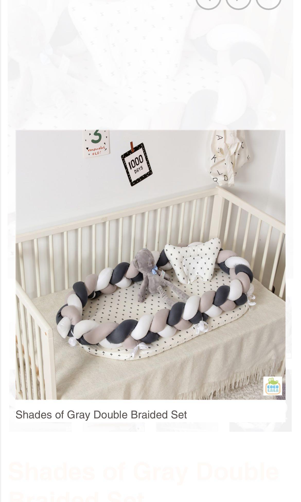 Cocolala Double Braided Baby Nest (Category: Bed Guards) located in Taguig. Submitted by mommaskye (Listing ID 1140480101, Image 1). Description: Cocolala double braided baby nest in Shades of Gray Excellent condition! Used a few times, washed then stored. With original Cocolala bag Slightly negotiable PM me for more details .