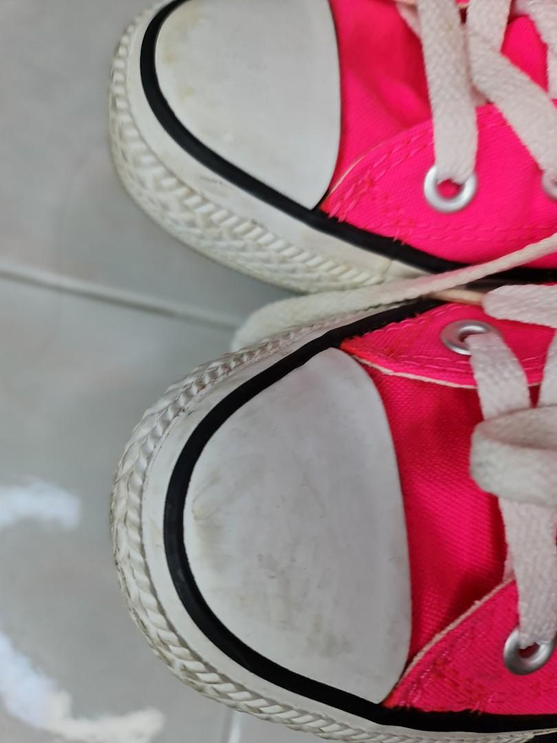 Girls hot pink converse top