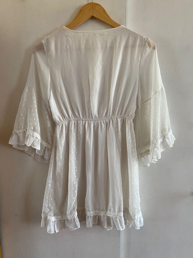 Cottagecore white dress (Category: Dresses) located in Marikina City. Submitted by beinginspace (Listing ID 1140540457, Image 3). Description: Has soft, satin lining and good quality lace. Some parts have stains. Feel free to message me for more details :) Fits S-M frames. I can give you measurements if you need..