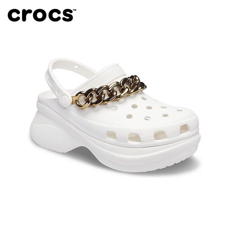 white crocs with pearls