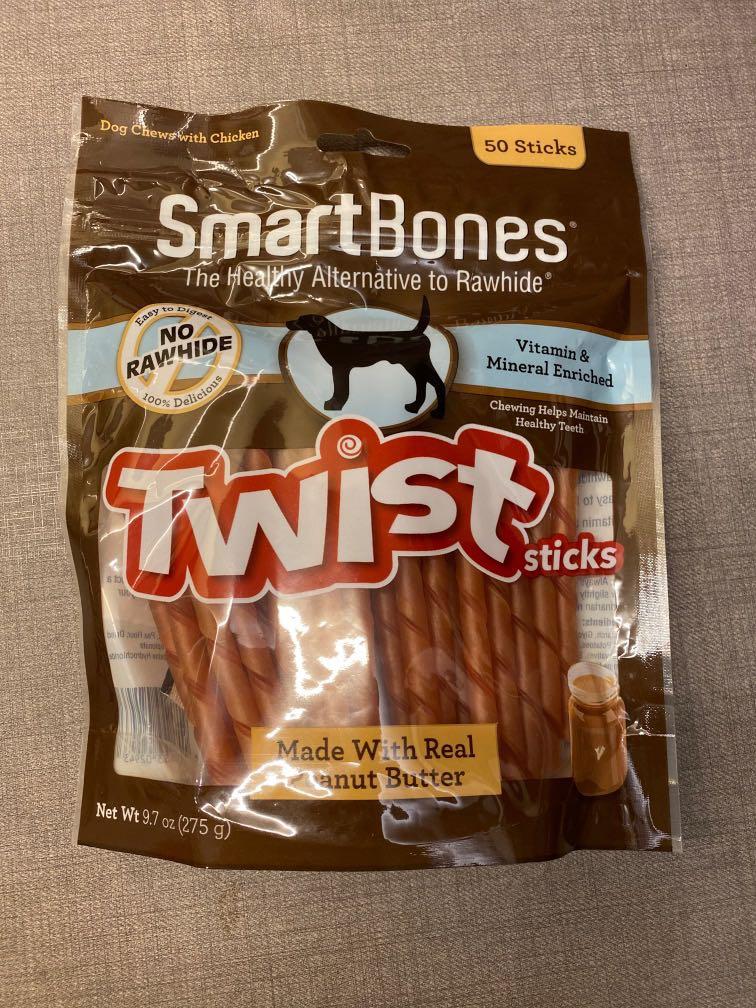 BN SMARTBONES TWIST STICKS PEANUT BUTTER 50pcs