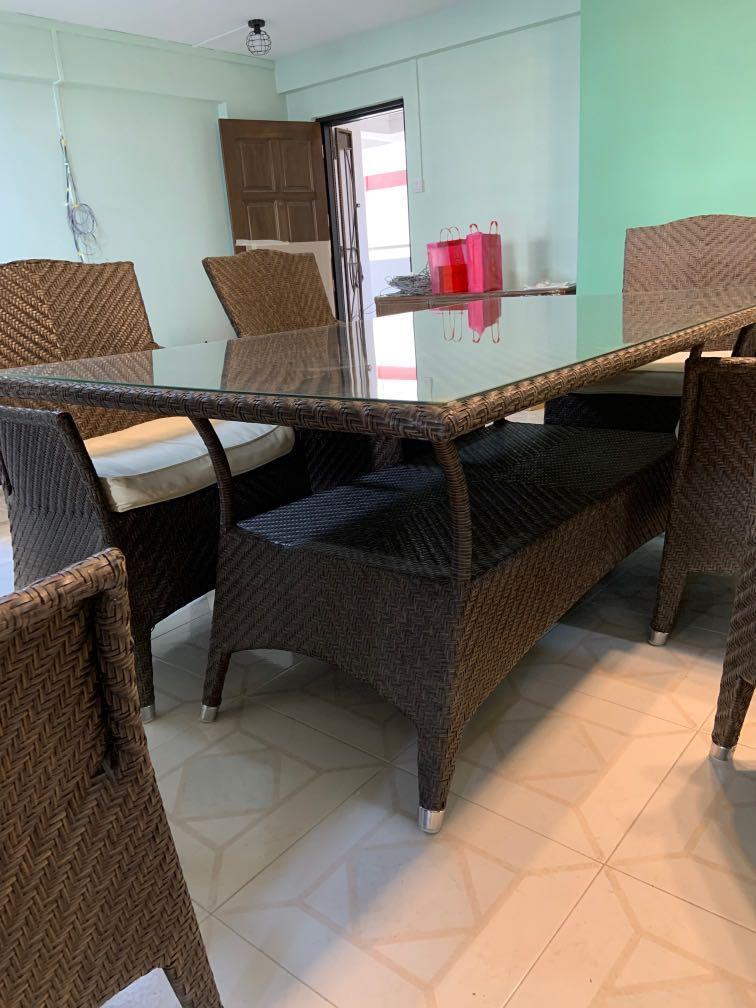 Domus Ventures outdoor dining set, Furniture & Home Living, Furniture