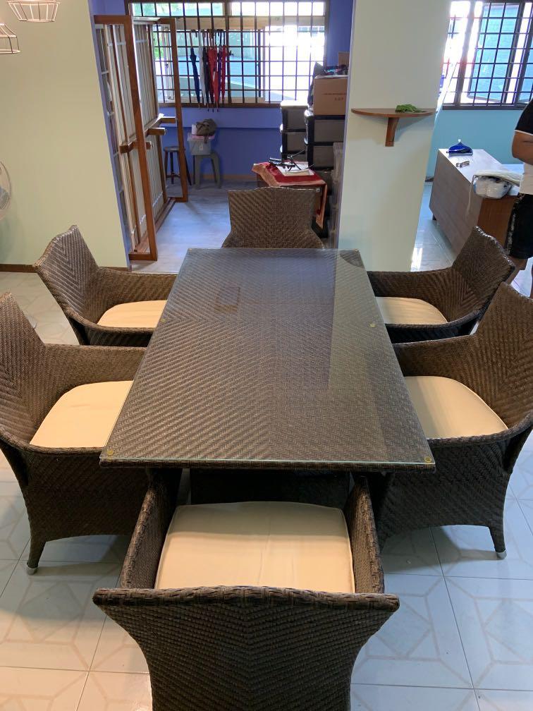 Domus Ventures outdoor dining set, Furniture & Home Living, Furniture