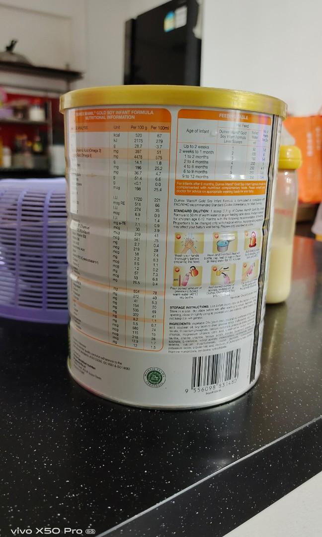 Opened Dumex Mamil soy (infant formula), Babies & Kids, Nursing