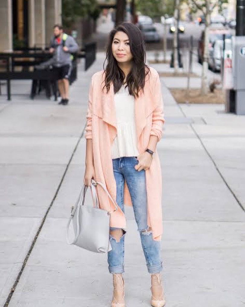 Excellent condition Helmut Lang blush waterfall cardigan medium