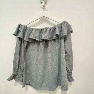 Grey Cotton Ink Sabrina Off Shoulder