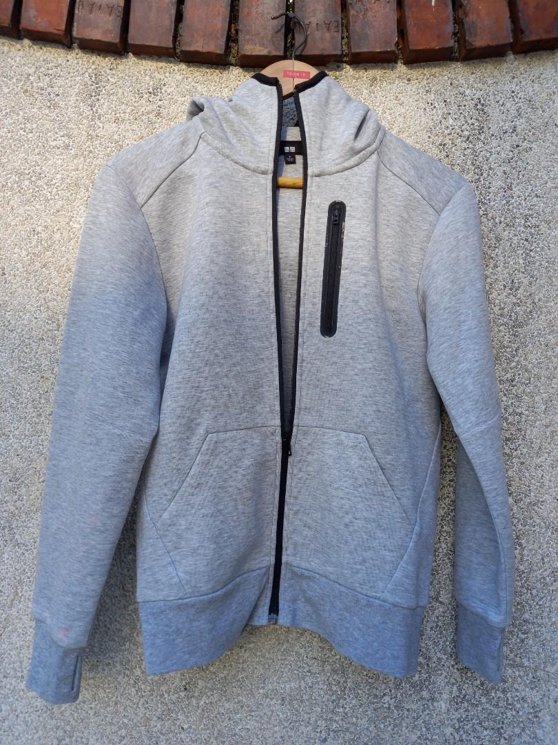 Grey Uniqlo Hoodie, Men's Fashion, Coats, Jackets and Outerwear on ...