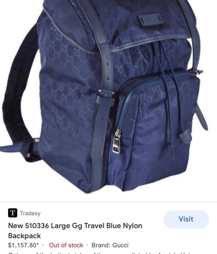 Gucci guccisima nylon backpack (Category: Luxury Bags & Wallets) located in Cavite. Submitted by rraaa32 (Listing ID 1140515194, Image 3). Description: Pristine condition Both interior and exterior are clean and pristine Hardwares are pristine also Inclusion : bag,dustbag Flaw / issue : check last pic. stain but I think can be removed in bag spas.
