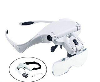 Head Magnifier Glasses Loupe Headband with Light Headset