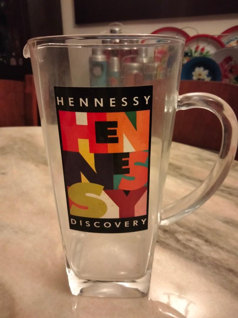 Hennessy glass jug with sticker label, Furniture & Home ...