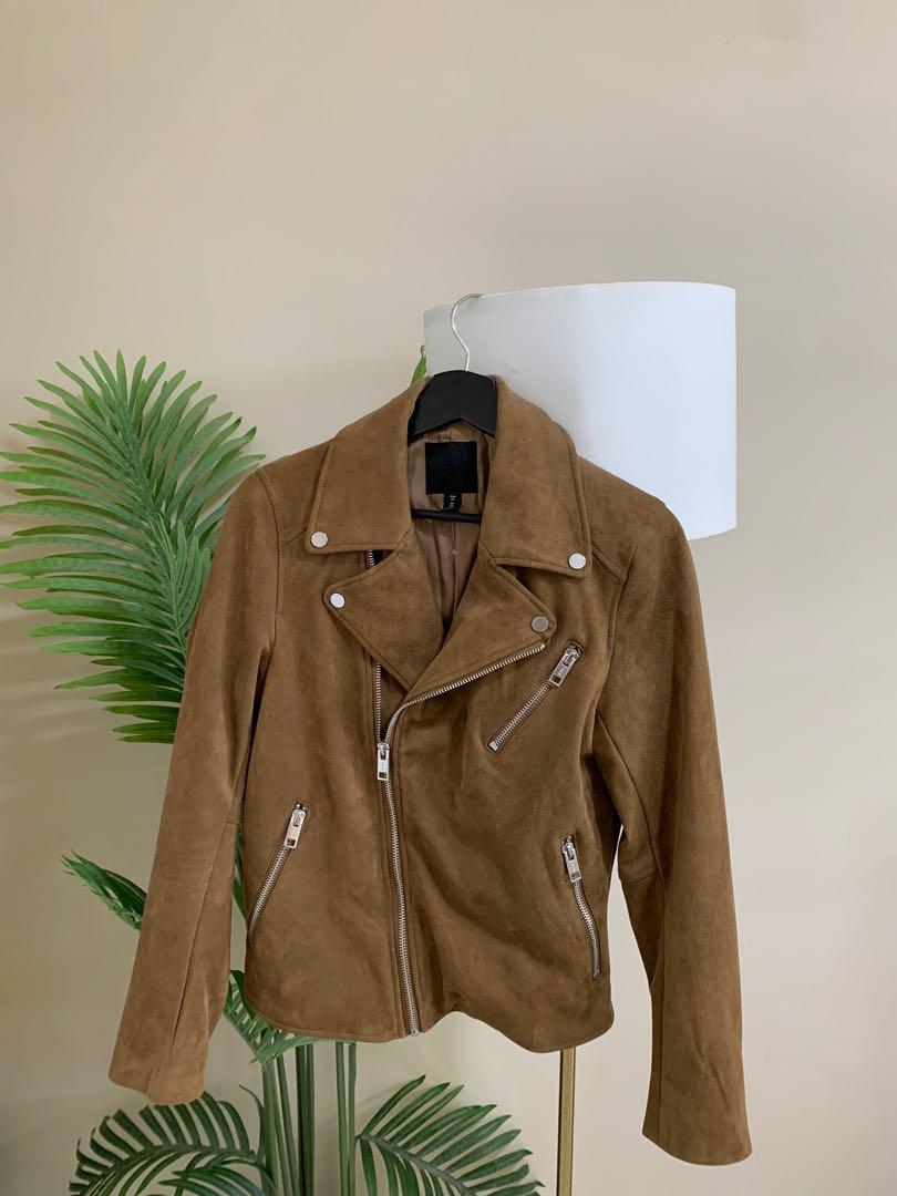 all saints tan leather jacket