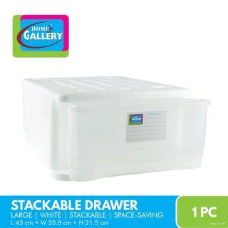 Home Gallery Large Stackable Plastic White Drawer