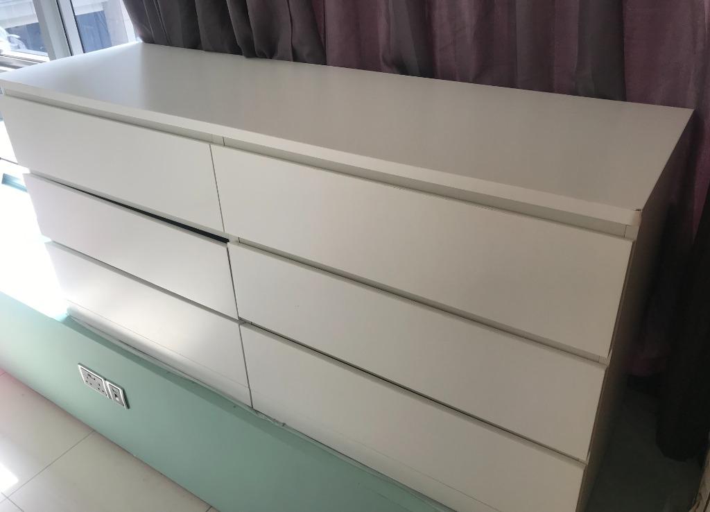 Chest of 6 drawers clearance white 160x78 cm