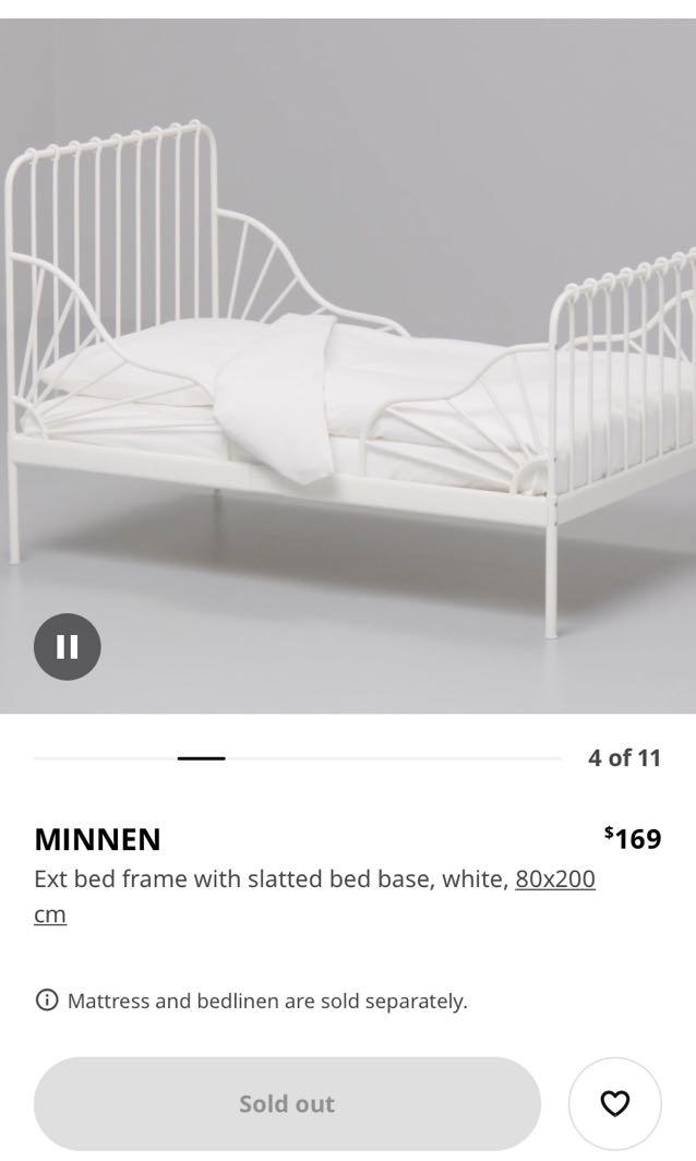 Ikea Minnen Bed, Furniture & Home Living, Furniture, Bed Frames