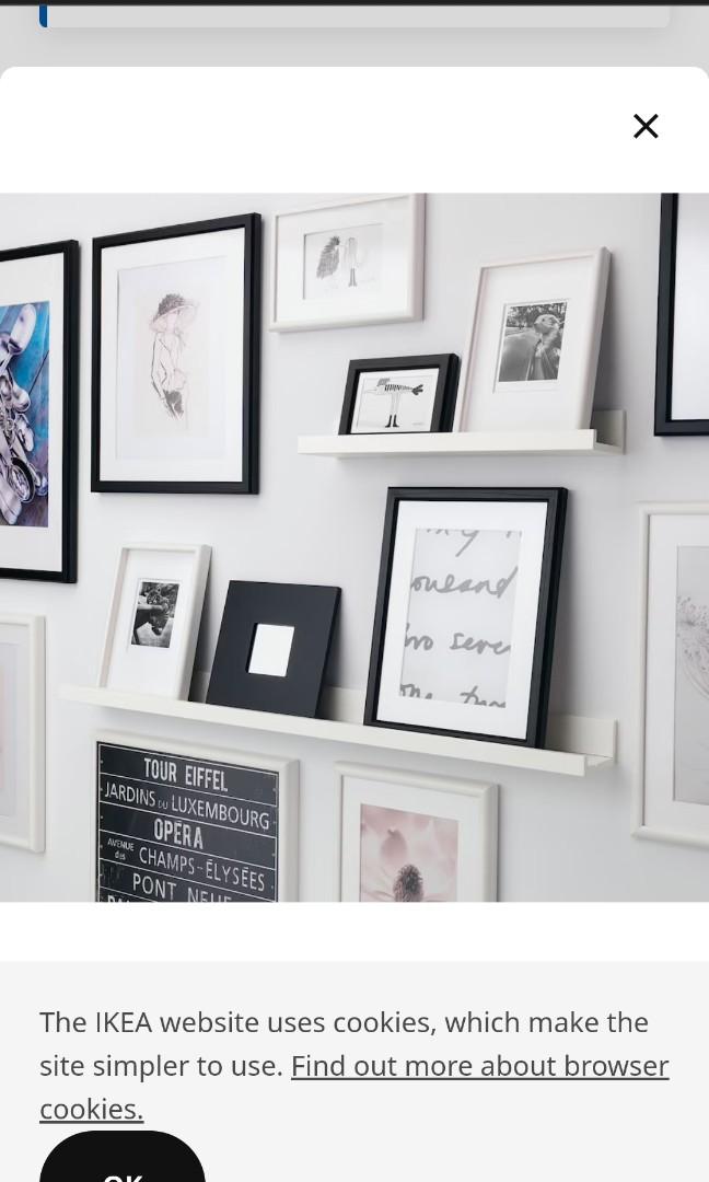 Ikea Ribba 185cm Picture Ledge, Furniture & Home Living, Home Decor, Frames & Pictures on Carousell