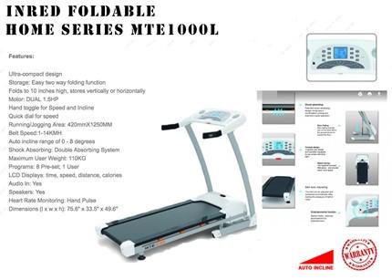 Jiji MTE1000L Foldable Threadmill Exercise Machine Strong Dual 1.5 HP Motor for Forward and Incline Movements Sports Equipment Exercise Fitness Cardio Fitness Machines on Carousell