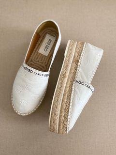 Kenzo leather espadrilles white double sole