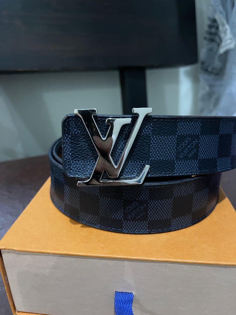 BELT / IKAT PINGGANG LV LOUIS VUITTON DAMIER EBENE 2014 AUTHENTIC ORIGINAL  , Fesyen Pria, Aksesoris, Ikat Pinggang di Carousell