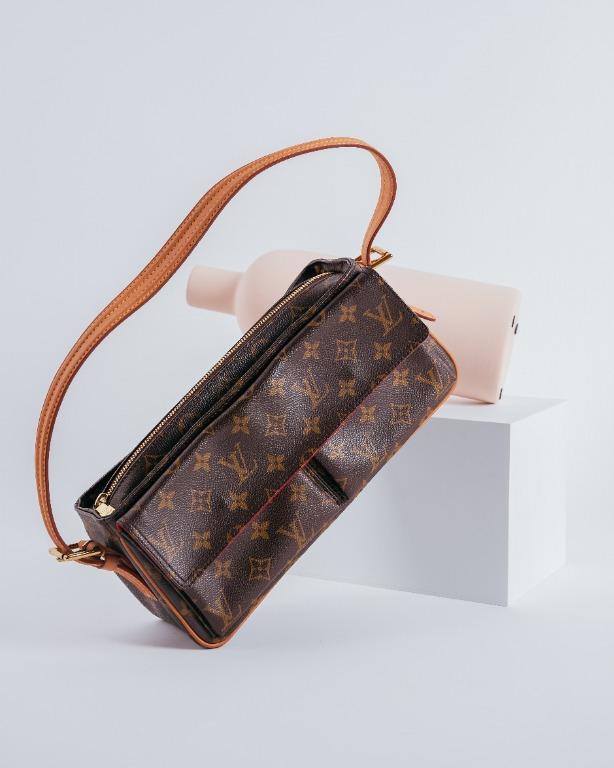 Louis Vuitton Viva Cite Top Handle Bag Brown Leather Monogram