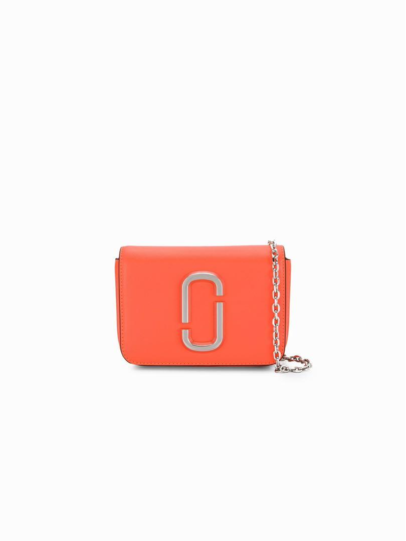 MARC JACOBS HIP SHOT FLUORO CONVERTIBLE CROSSBODY BAG ORANGE IN