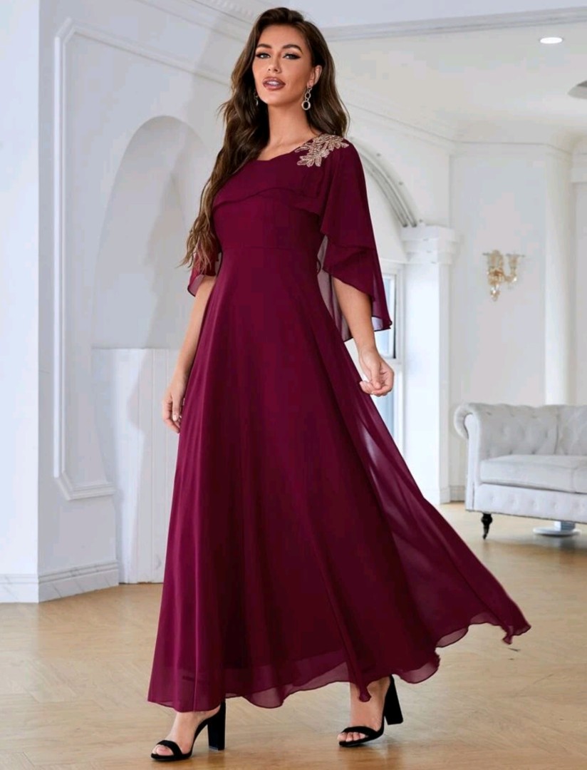 Maroon Cape dress Women s Fashion Dresses Sets Dresses on