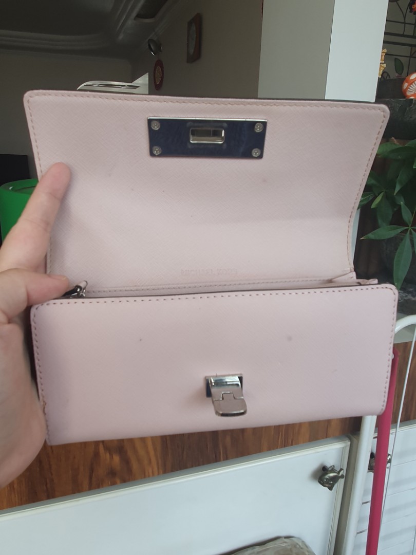 Michael Kors light pink wallet Luxury Bags Wallets on Carousell
