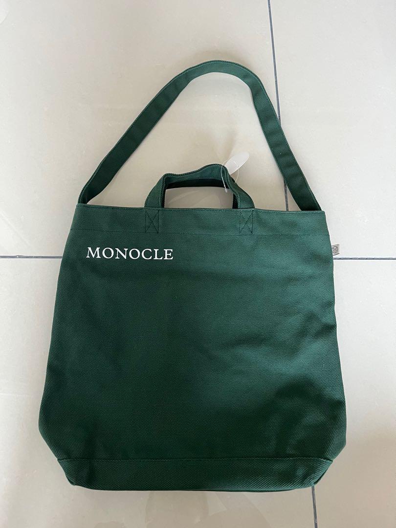 Monocle Canvas Green Tote Bag Men