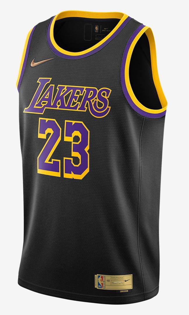 NIKE NBA Lebron James Lakers Jordan Authentic Statement Jersey SZ 44 M  Purple