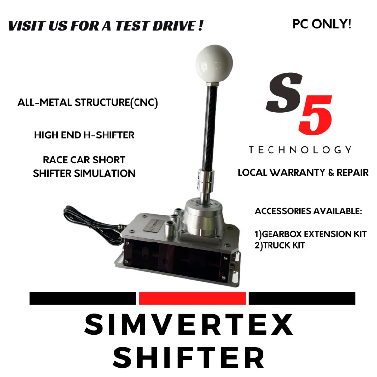 SH-V5 7+R USB SIM Racing Gear Shifter Manual & Reverse Gear Kit for  SIMVERTEX