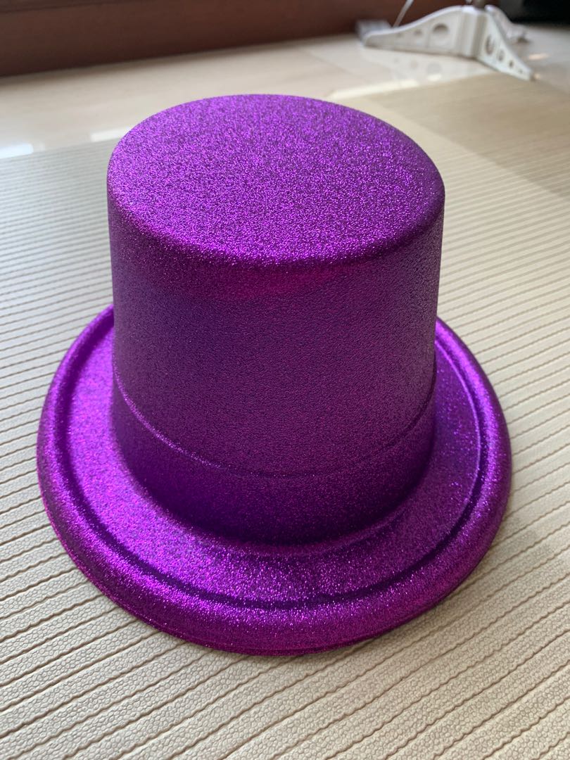 Purple glitter party top hat, Hobbies 