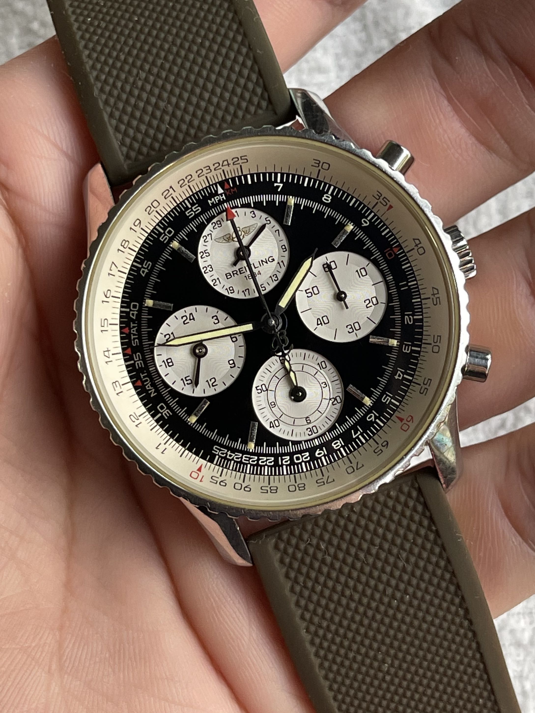 RARE Breitling Navitimer Twin Sixty A39022 Chronograph Full Set