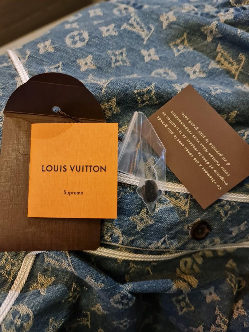 Rare Louis vuitton x supreme denim jersey, Luxury, Apparel on Carousell