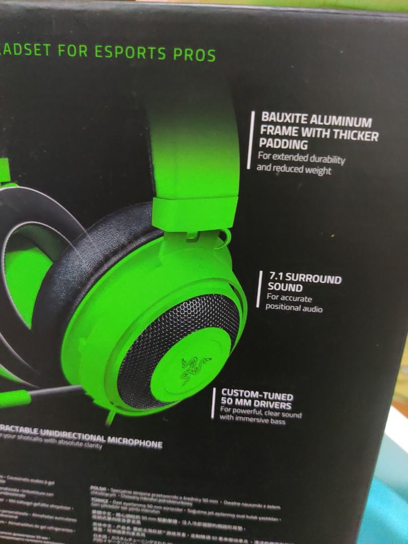 Razer Kraken Green Gaming headset, Audio, Headphones & Headsets on