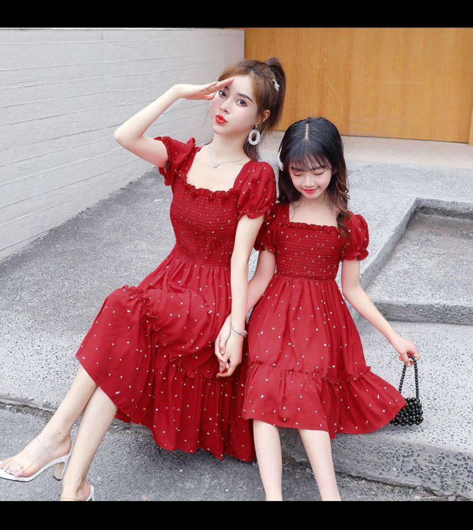 Red Dress with little white Dots