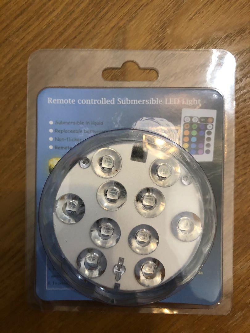 Remote controlled submersible LED light, Furniture & Home Living