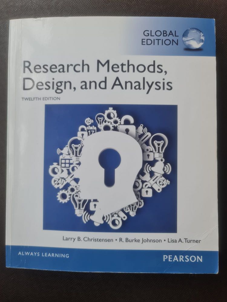 Research Methods, Design and Analysis Hardcopy New, Hobbies & Toys