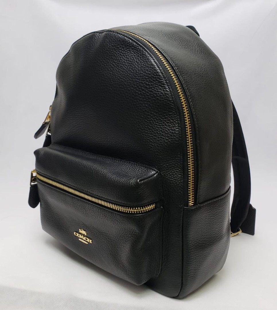 RESTOCK COACH F30550 MEDIUM CHARLIE BACKPACK IN PEBBLE LEATHER BLACK Barang Mewah Tas Dompet di Carousell