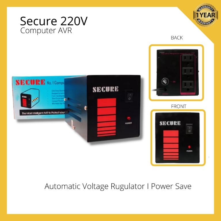 Secure 220V Computer AVR (Category: Other Accessories) located in San Juan City. Submitted by asnie1234 (Listing ID 1140563405, Image 1). Description: 📌 PLEASE READ FOR DETAILS 📌 👉Secure 220V Computer AVR 👉 Selling Price: 290 👉 Product Warranty : Condition: BRAND NEW Warranty 1 Year 👉𝓢𝓹𝓮𝓬𝓲𝓯𝓲𝓬𝓪𝓽𝓲𝓸𝓷𝓼: ☑️ Model: Secure AVR ☑️ Automatic Voltage Regulator ☑️ Solid state electronic device ☑️ 220V AVR ☑️ 500 Watts ☑️ Max Capacity: 50