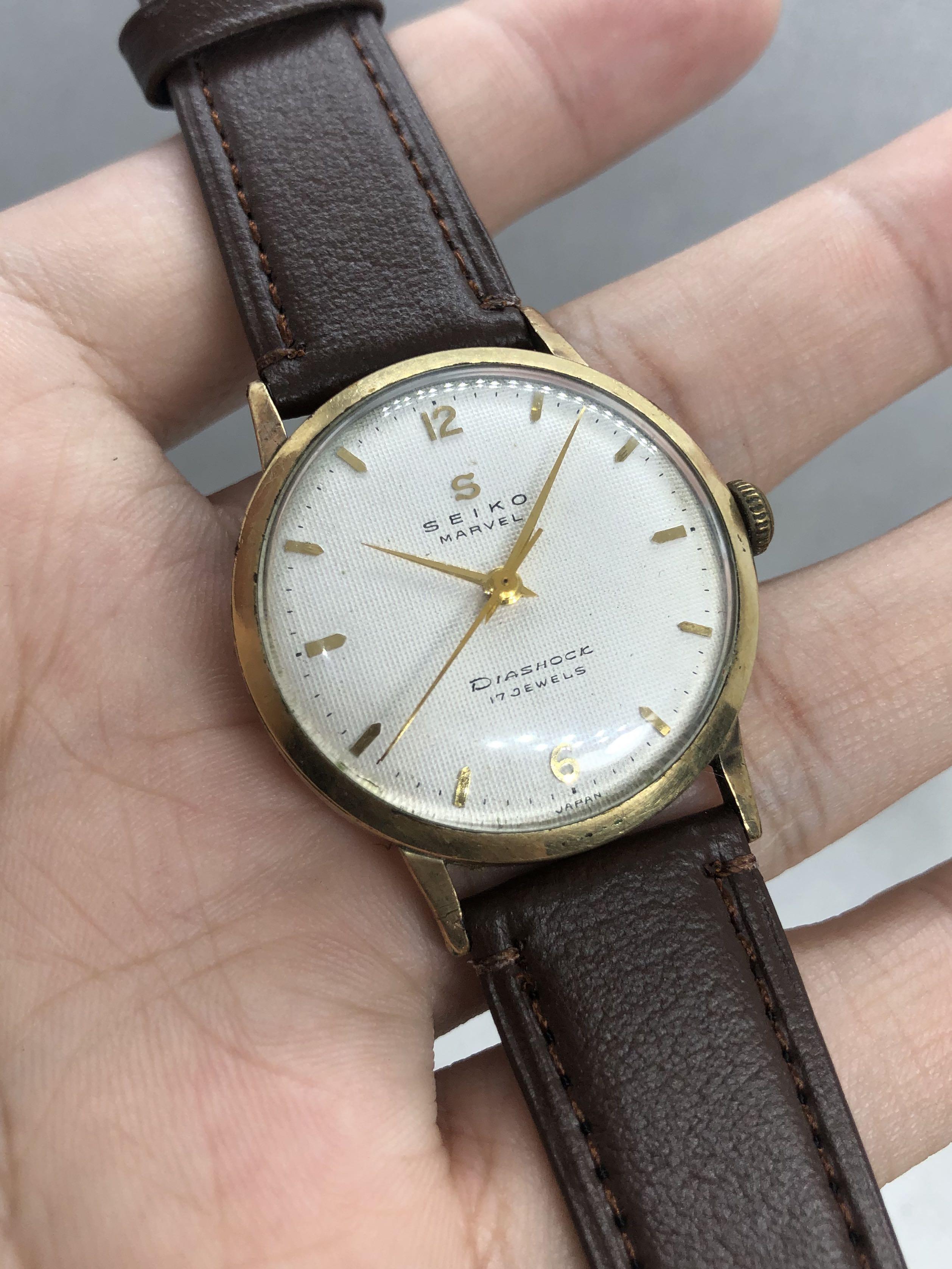 Seiko Marvel Vintage 1968 14K Gold Filled 33mm Winding Watch, Luxury,  Watches on Carousell