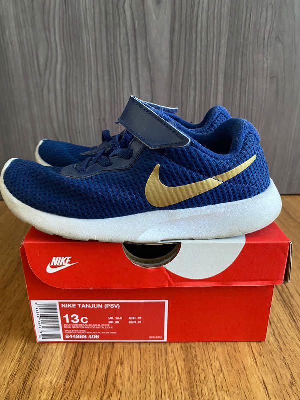 Metallic Gold Nike Tanjun Black Gold Original Sneakers Nike Tanjun